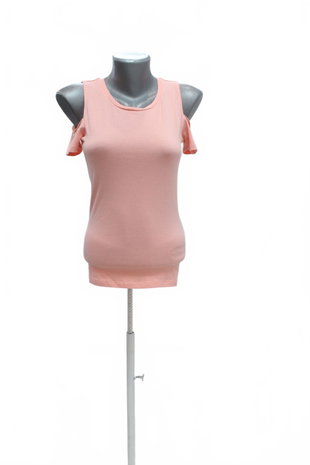 Damen -T-ShirtAmisuohne Aufdruck,farberute,größeXS