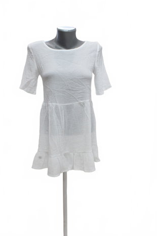 Damen -T-ShirtCroppohne Aufdruck,farbeweiss,größeS