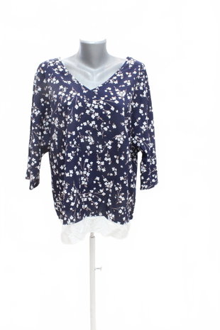 Damen -T-ShirtGenesisohne Aufdruck,farbegeblümt,größe2XL