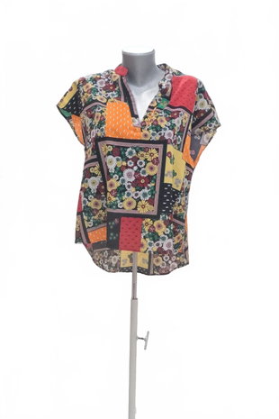 Damen -T-ShirtSheinohne Aufdruck,farbegeblümt,größeM