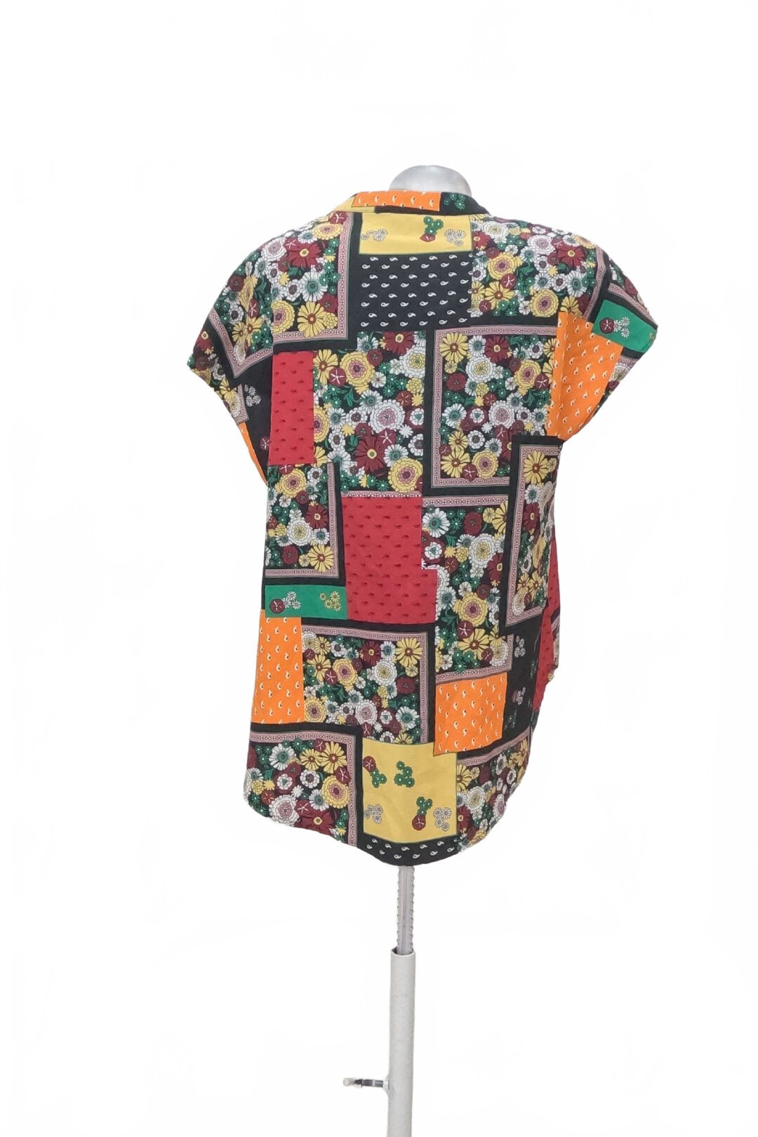 Damen -T-ShirtSheinohne Aufdruck,farbegeblümt,größeM