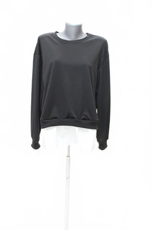 Damen-Sweatshirt von Shein mit ohne Aufdruck, Farbe: schwarz, Größe: L