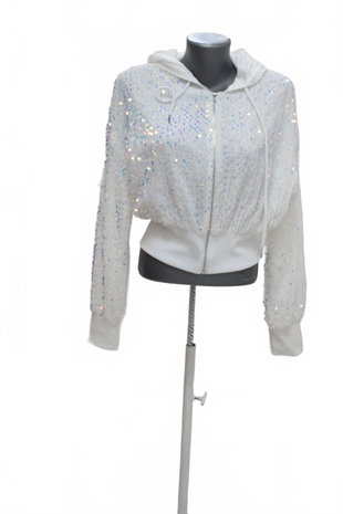 Damen-Sweatshirt von Shein mit ohne Aufdruck, Farbe: silber, Größe: S