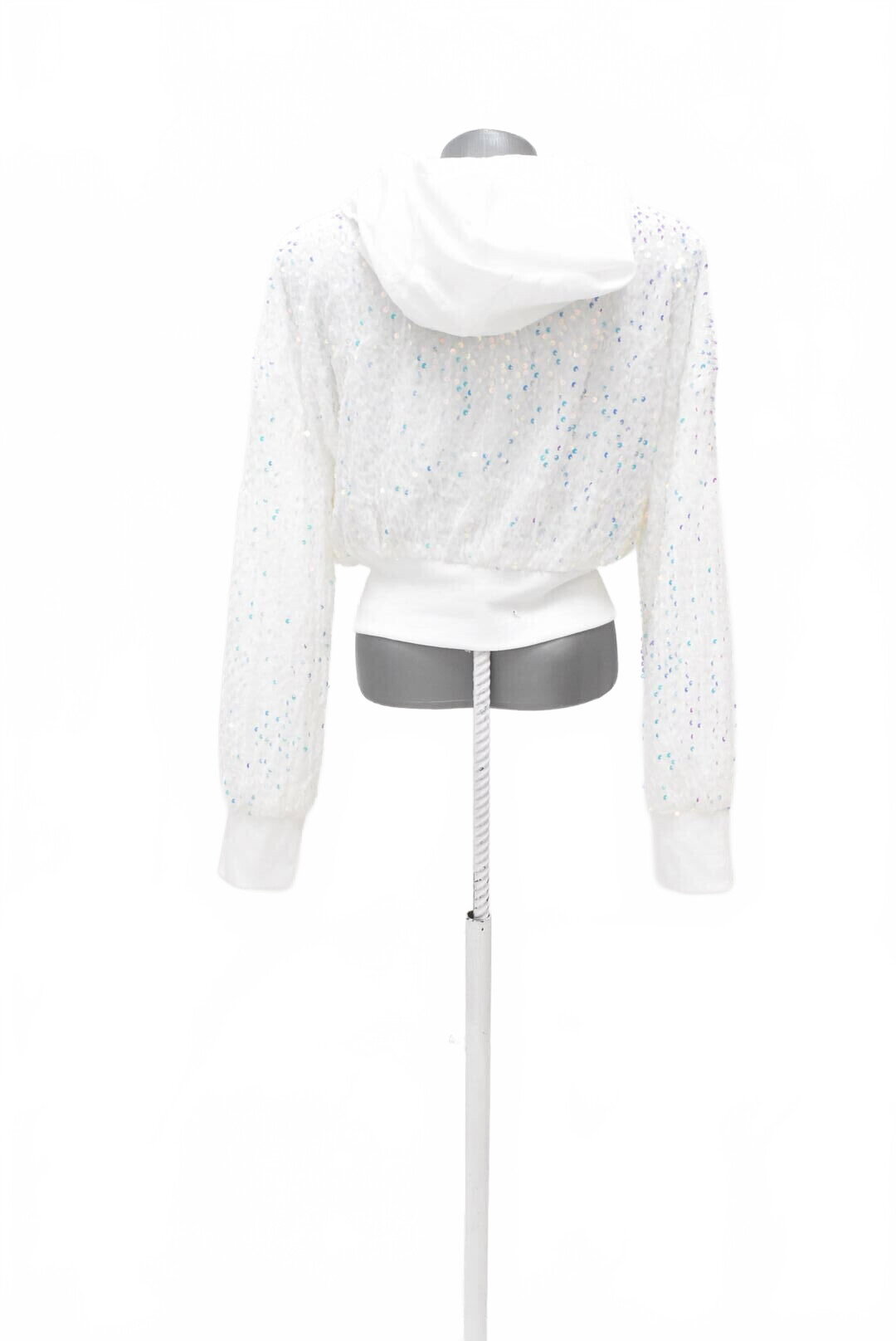 Damen-Sweatshirt von Shein mit ohne Aufdruck, Farbe: silber, Größe: S