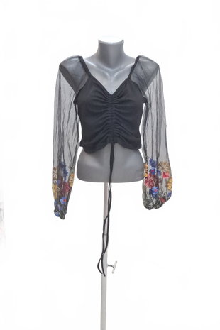 Damen -T-ShirtSheinohne Aufdruck,farbegeblümt,größeL