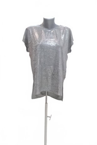 Damen -T-ShirtPage Oneohne Aufdruck,farbesilber,größeL