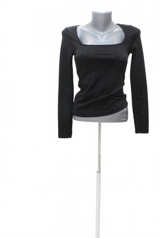 Damen -T-ShirtSheinohne Aufdruck,farbeschwarz,größeS