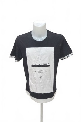 Herren-T-Shirt Black Squad mit Aufdruck, Farbe mehrfarbig, Größe M