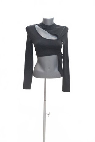 Damen -T-ShirtSheinohne Aufdruck,farbeschwarz,größeS
