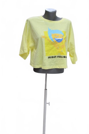 Damen -T-ShirtPrimarkmit Aufdruck,farbegelb,größeL
