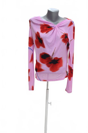 Damen -T-ShirtLindexohne Aufdruck,farbegeblümt,größeL