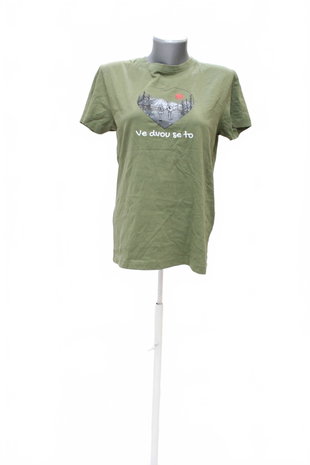 Damen -T-ShirtGenesismit Aufdruck,farbekhaki,größeM