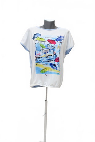 Damen -T-ShirtGenesismit Aufdruck,farbegemustert,größeL