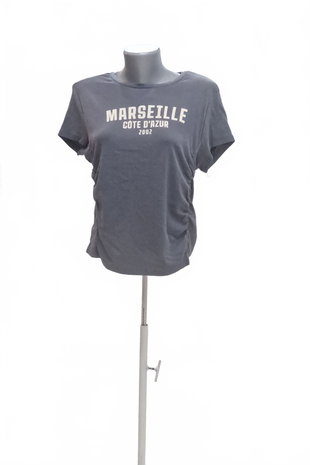 Damen -T-ShirtSinsaymit Aufdruck,farbegrau,größe2XL