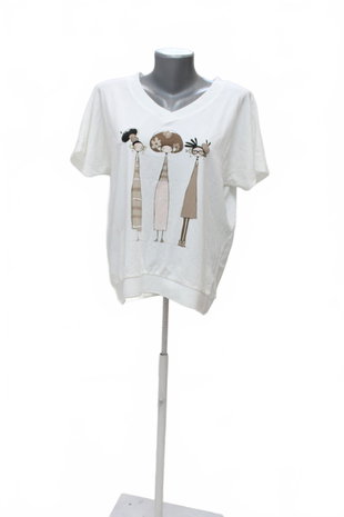 Damen -T-ShirtGenesismit Aufdruck,farbeweiss,größeL