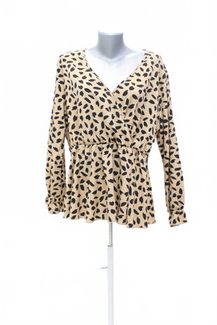 Damen -T-ShirtSheinohne Aufdruck,farbeanimal-print,größeXL