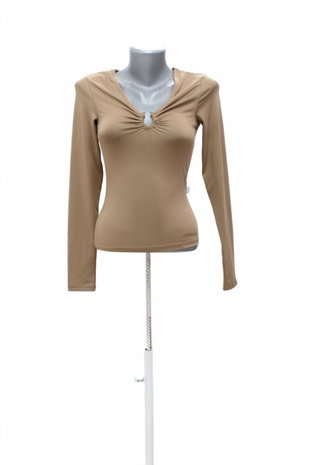 Damen -T-ShirtH&Mohne Aufdruck,farbebraun,größeXS