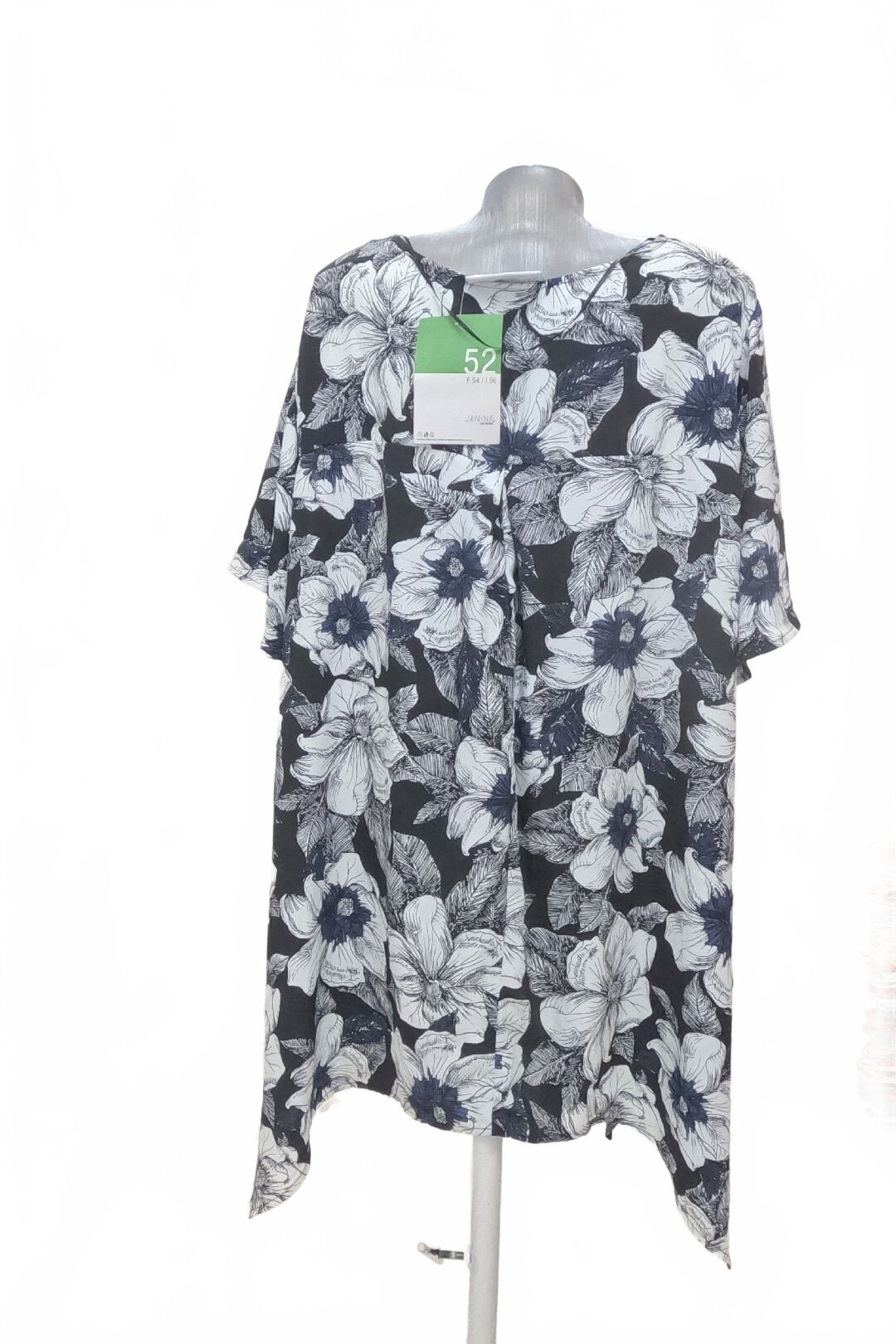 Damen -T-ShirtJaninaohne Aufdruck,farbegeblümt,größe52