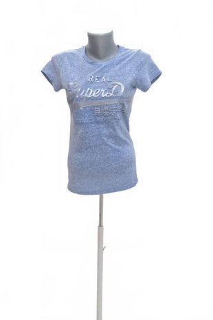 Damen -T-ShirtSuperdrymit Aufdruck,farbeblau,größeXS