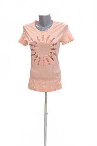 Damen -T-ShirtAdidasmit Aufdruck,farbeorange,größeXS