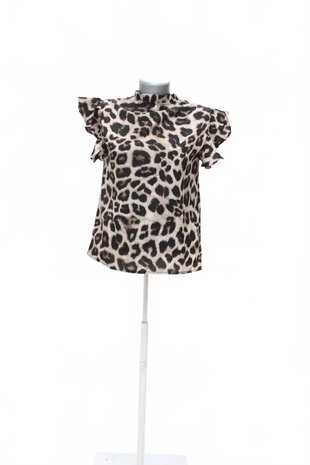 Damen -T-ShirtSheinohne Aufdruck,farbeanimal-print,größeS