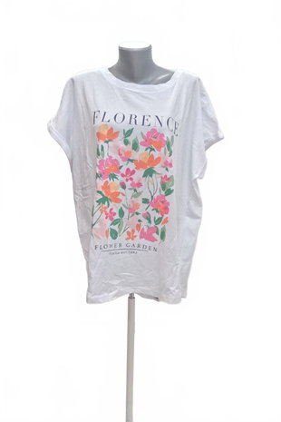 Damen -T-ShirtF&Fmit Aufdruck,farbeweiss,größe48