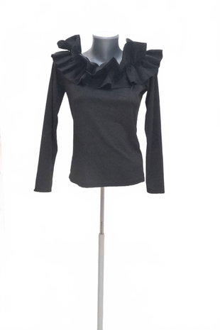 Damen -T-ShirtSheinohne Aufdruck,farbeschwarz,größeXL