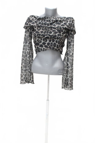 Damen -T-ShirtSheinohne Aufdruck,farbeanimal-print,größeM