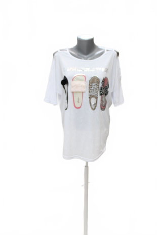 Damen -T-ShirtFlamemit Aufdruck,farbeweiss,größeS
