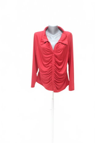 Damen -T-ShirtSheinohne Aufdruck,farberot,größe2XL