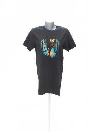 Damen -T-ShirtGenesismit Aufdruck,farbeschwarz,größeM