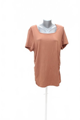 Damen -T-ShirtSheinohne Aufdruck,farbebraun,größe3XL