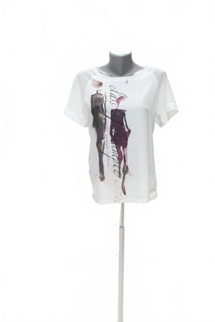 Damen -T-ShirtPromodmit Aufdruck,farbeweiss,größeM