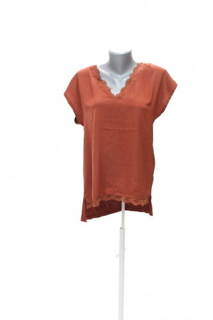 Damen -T-ShirtCamaieuohne Aufdruck,farbebraun,größeL