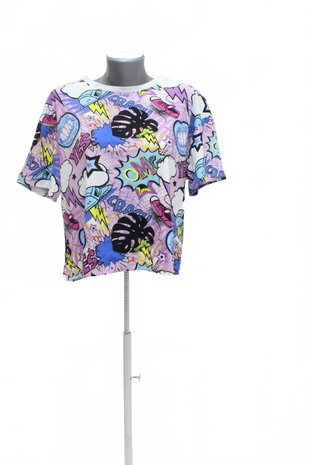 Damen -T-ShirtTrendyolohne Aufdruck,farbegemustert,größeM