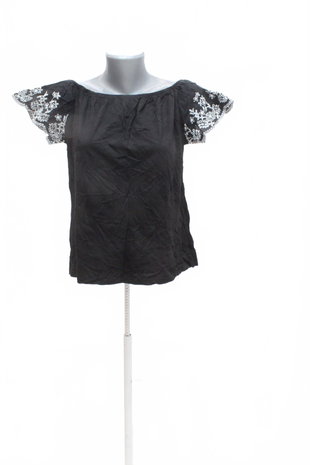 Damen -T-ShirtF&Fohne Aufdruck,farbeschwarz,größe42