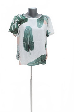 Damen -T-ShirtSheinohne Aufdruck,farbegeblümt,größeS