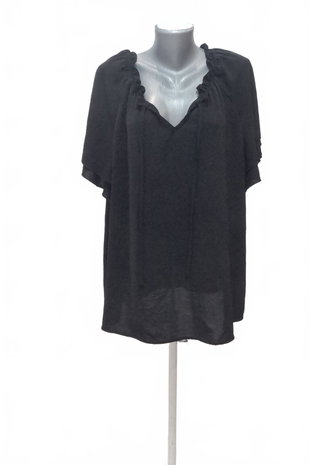 Damen -T-ShirtSheinohne Aufdruck,farbeschwarz,größe3XL