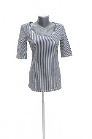 Damen -T-ShirtTezenisohne Aufdruck,farbegestreift,größeL