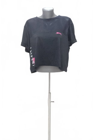 Damen -T-ShirtSlazengerohne Aufdruck,farbeschwarz,größeL