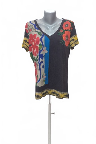 Damen -T-ShirtDesigualohne Aufdruck,farbemehrfarbig,größeXL
