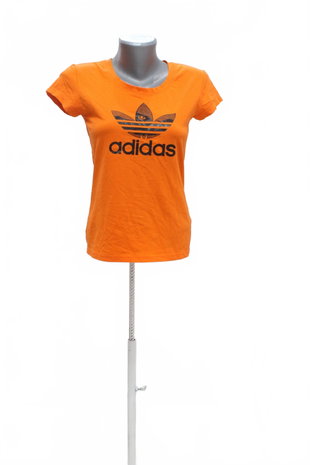 Damen -T-ShirtAdidasmit Aufdruck,farbeorange,größeS