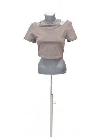 Damen -T-ShirtF&Fohne Aufdruck,farbegrau,größeS