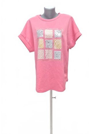 Damen -T-ShirtNew Collectionmit Aufdruck,farberute,größeL
