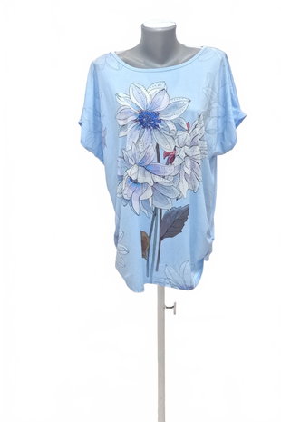Damen -T-ShirtGenesismit Aufdruck,farbeblau,größe2XL