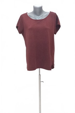 Damen -T-ShirtCamaieuohne Aufdruck,farbebordo,größeL