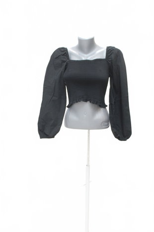 Damen -T-ShirtCroppohne Aufdruck,farbeschwarz,größeM