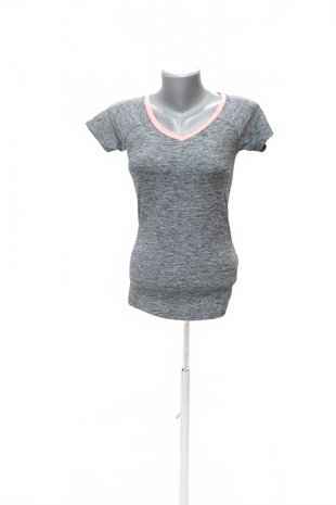 Damen -T-ShirtF&Fohne Aufdruck,farbegrau,größeXS