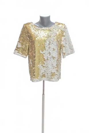 Damen -T-ShirtLindexohne Aufdruck,farbegold,größeM