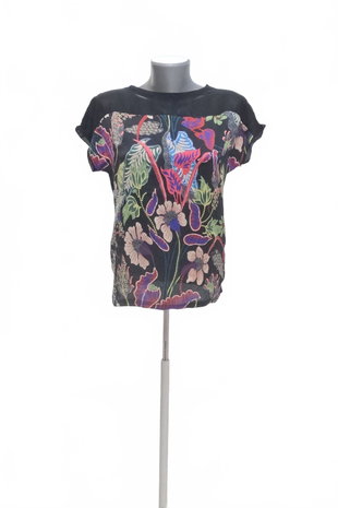 Damen -T-ShirtPromodohne Aufdruck,farbegeblümt,größeS